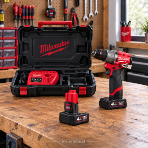 Milwaukee FUEL aku udarni vrtalnik M12FPD2-402X, 2x 4,0 Ah + polnilec+ kovček.