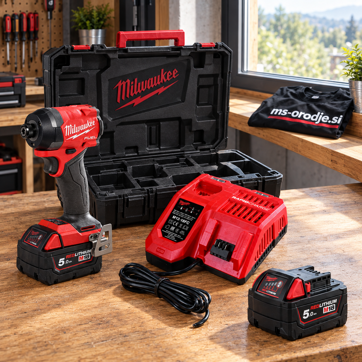 Milwaukee M18FID3-502X akumulatorski udarni vijačnik z držalom za nastavke 18 V , 2 x 5 Ah baterija , polnilnik in kovček - slika 2