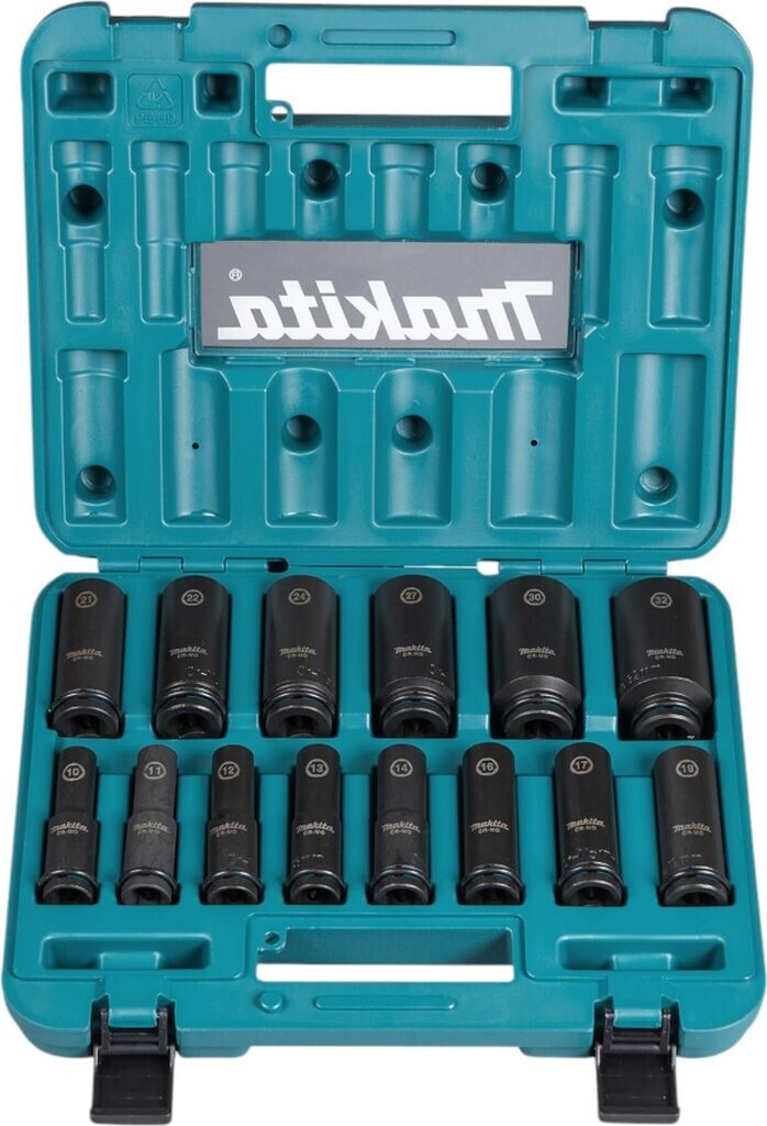 Makita komplet udarnih nastavkov, črne barve, 14 kosov, 1/2" E-16586 - slika 2